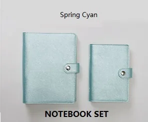 cyan NOTEBOOK SET Creative специальный школьные принадлежности A5 A6 многоразового notebook милый ежедневник 25 мм связующего кольцо планы на г - Цвет: cyan NOTEBOOK SET