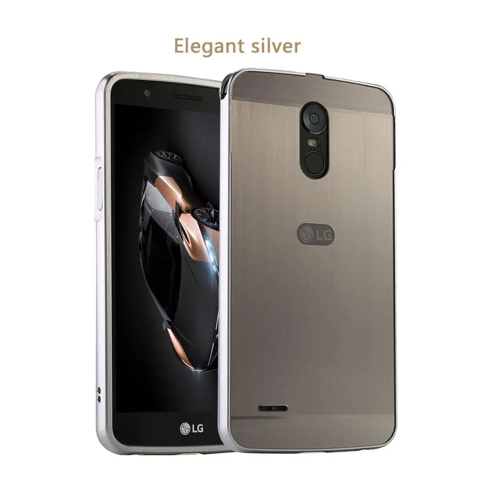 Серебристый Чехол для LG Stylus 3 Stylo 3 чехол противоударный металлический алюминиевый каркас ультра тонкий пластиковый чехол для LG Stylo 3 Stylo3 чехол - Цвет: Серебристый