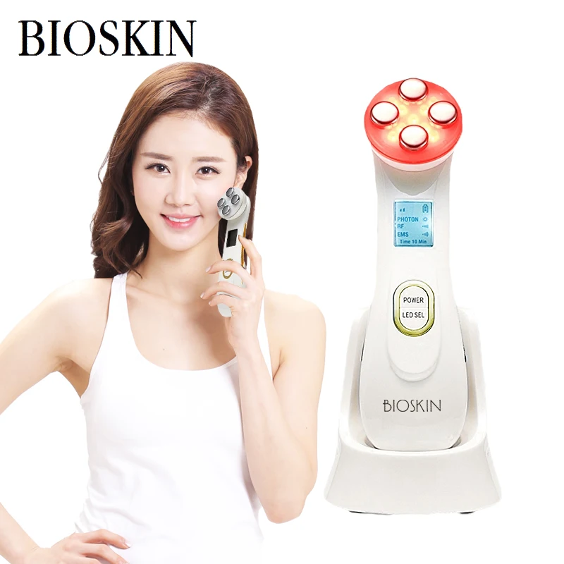 BIOSKIN светодиодный Фотон Омоложение Кожи Мезотерапия ЭМС электропорация лица RF радиочастотный уход за кожей подтягивающий Массажер для лифтинга