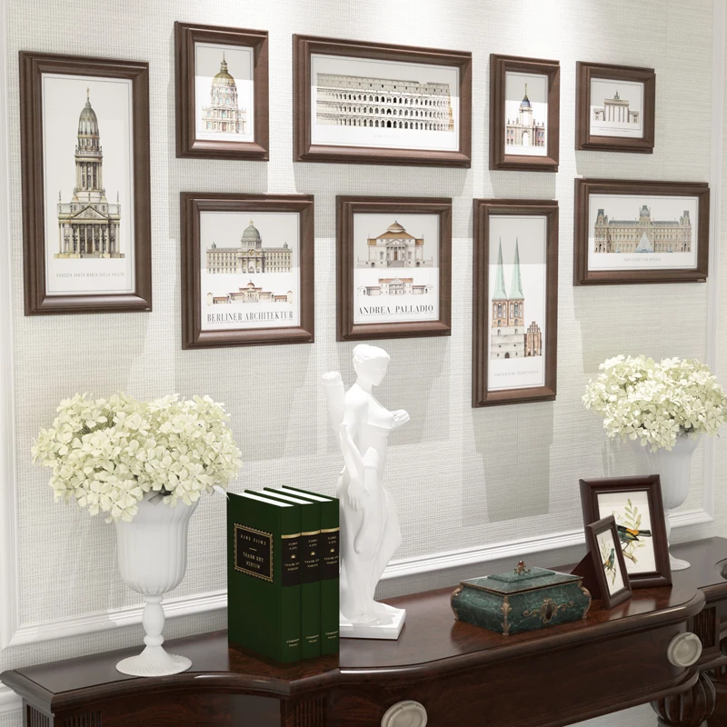 Коллаж фото рамка 9 шт./компл. Винтаж рамы для картин порта Retrato квадратные