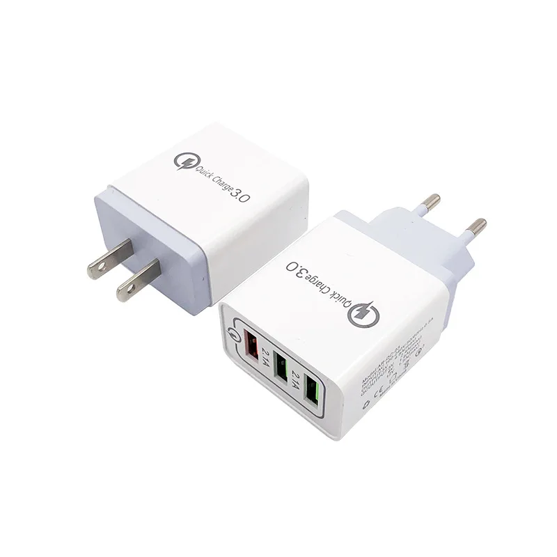 grey Универсальное быстрое зарядное устройство USB 18 W 3,0 5 V 3A для Iphone 7 8 EU US Plug для быстрой зарядки samsung s8 s9 huawei мобильного телефона - Цвет: grey