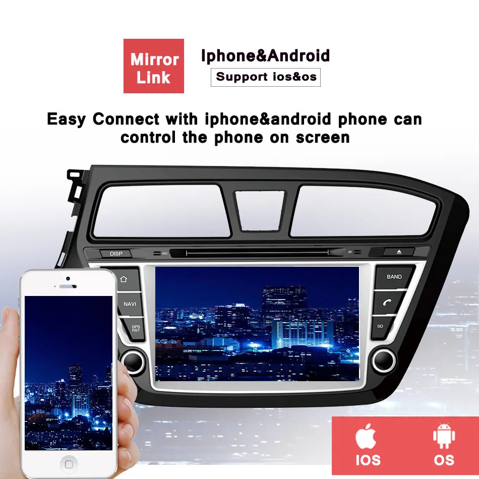 Автомобильный DVD плеер с ОЗУ 4 Гб android 10 для Hyundai I20 2015 2016 2017 gps навигация радио аудио