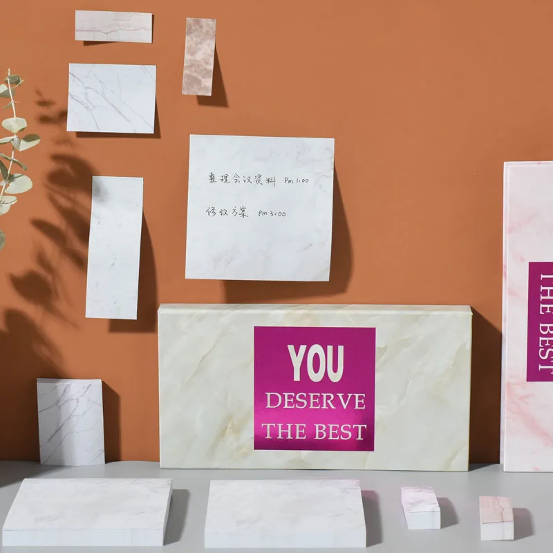 6 шт./лот мраморный милый набор липких заметок Post It To Do List memo pad листы Kawaii Index Блокнот Канцелярские товары офисные украшения