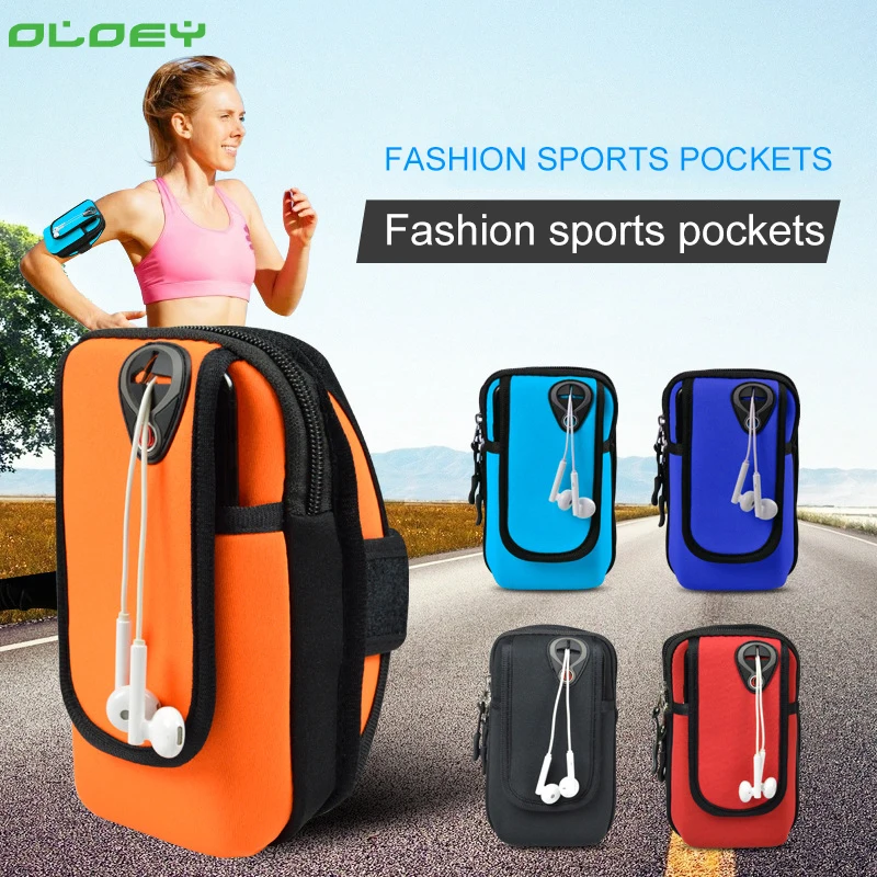 OLOEY Спорт на открытом воздухе бег сплошной цвет рука сумка для мужчин и женщин