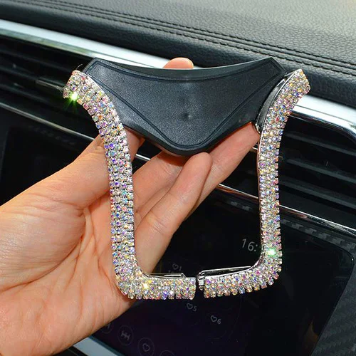 AB white Кристалл Алмаз Универсальный автомобильный держатель телефона Bling Стразы держатель на вентиляционное отверстие автомобиля Стенд мобильный телефон gps держатель для iPhone samsung - Цвет: AB white