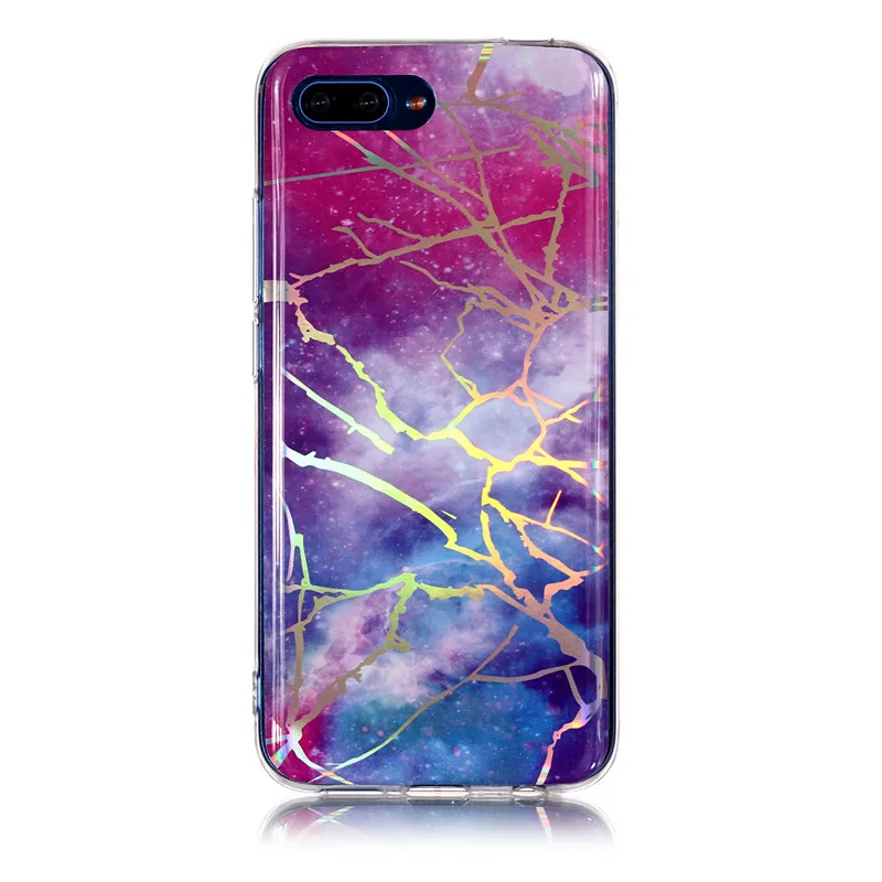 Модные блестящие мраморные чехлы для телефонов huawei Honor 10 блестящая Лазерная