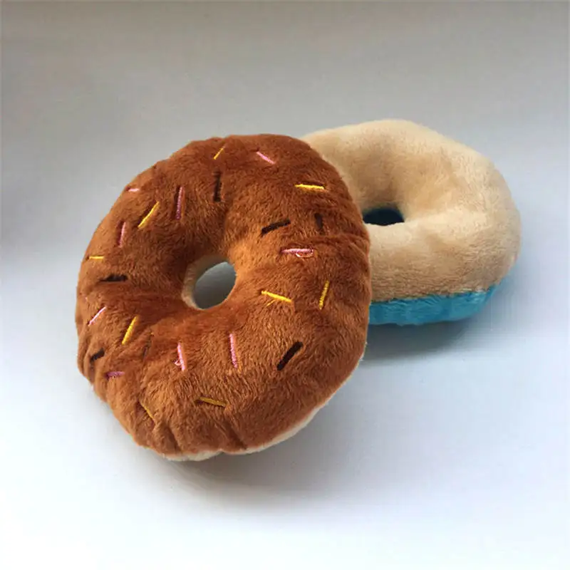 Donut Coffe Популярные мягкие милые животные конструкции собаки игрушки для щенка, домашних животных укуса игрушка пищок плюшевые звуковые игрушки для домашнего животного игрушка подходит для всех домашних животных - Цвет: Donut Coffe