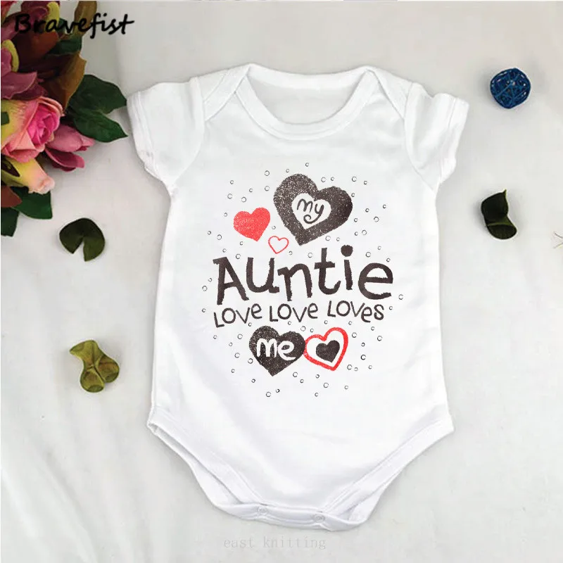 Белые боди для новорожденных с надписью My Auntie Loves Me летние комбинезоны мальчиков