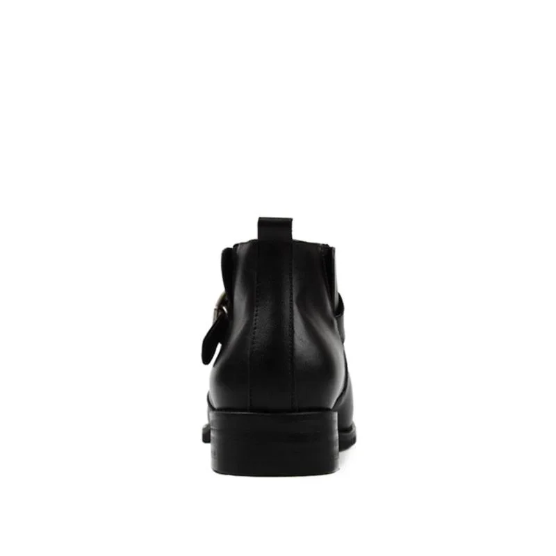 MYCOLEN New 2018 Autumn Winter Shoes Men Genuine Leather Chelsea Boots Pointed toe Men's Male Buckle Strap Brand | Обувь