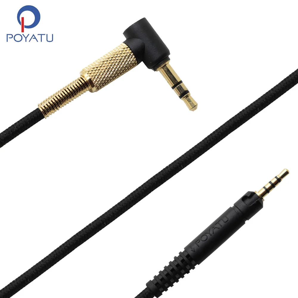 

Poyatu 3.5mm Cable for Sennheiser HD569 HD579 HD559 HD 599 HD599 Headphones Cables Upgrade Replacement Cord Braided Black