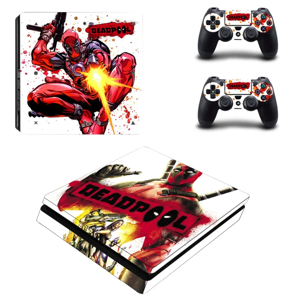 Marvel Deadpool PS4 тонкая наклейка для консоли playstation 4 и контроллера для Dualshock 4 PS4 тонкая Наклейка виниловая