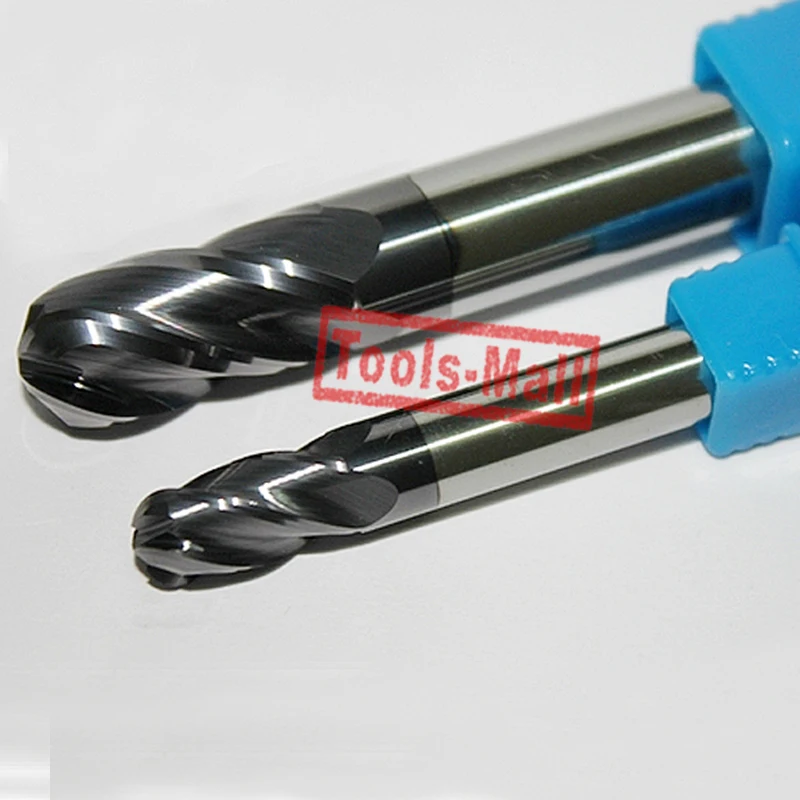 1pc radius=5mm 4 Flutes hrc45  R5*20*D10*75 solid carbide Ball nose End Mill CNC router bits tools Milling cutter