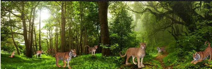 3d фото фрески настроить потолочные обои тигр лев лесные нетканого для потолка |