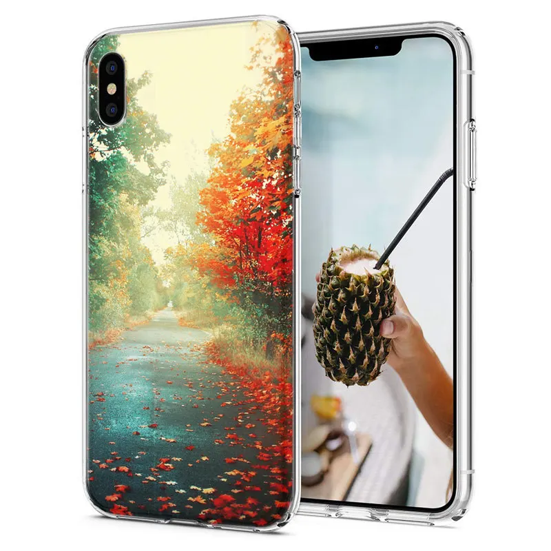 Soft Phone Case For iPhone X XS XR Covers Max TPU Colorful Women Scenery Painted Design Fundas M002 |