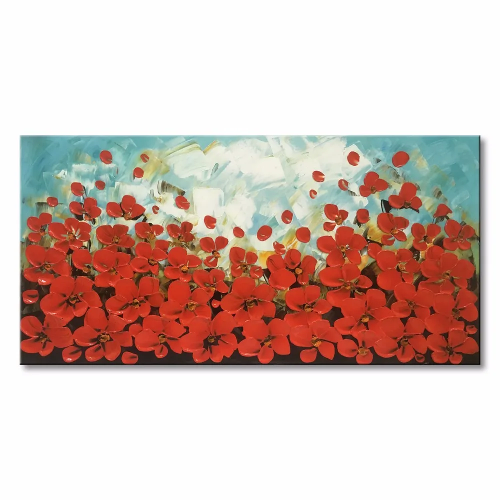 Everfun искусства ручная роспись украшения дома картины на холсте Красный Цвет