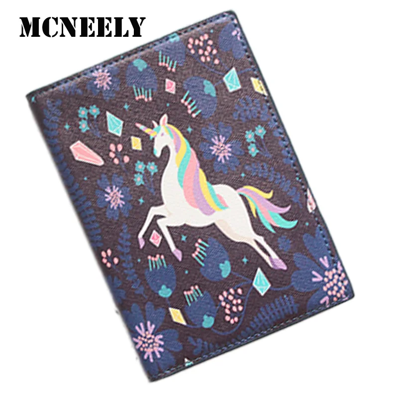 20 стилей модная Высококачественная Обложка для паспорта с единорогом держатель