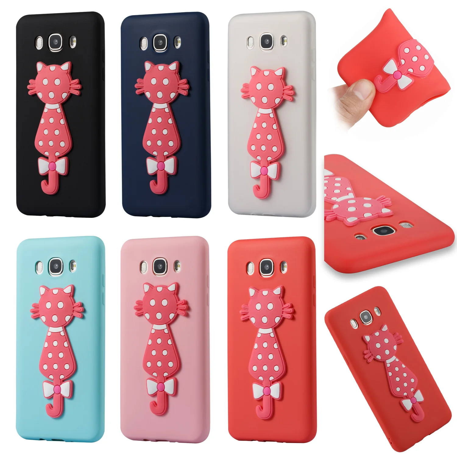 Silicone 3D Cat Cute TPU Cartoon Soft Cover Phone Case Cubierta Kryty Shell For Samsug Sumsung Samsung Galax Galaxy J7 2016 J710 |