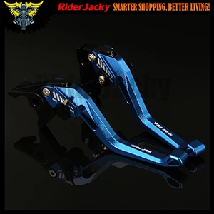 Blue Лазерный Логотип(YZFR6) 3D дизайн(ромб полые) Черный ЧПУ Регулируемый рычаг тормоза мотоцикла сцепления для YAMAHA YZFR6 YZF R6 17 - Цвет: Blue