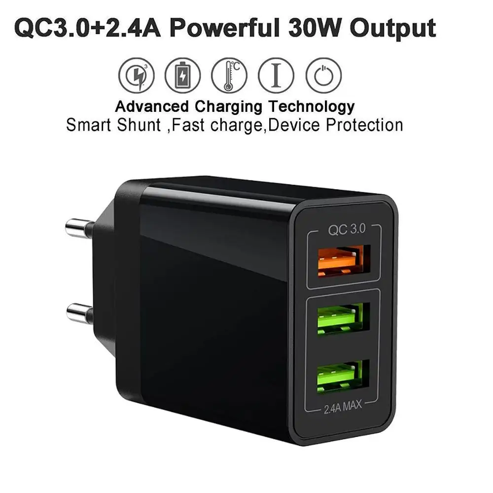 QC 3 0 18 Вт USB зарядное устройство Быстрая зарядка 5В 3а Зарядка адаптер для