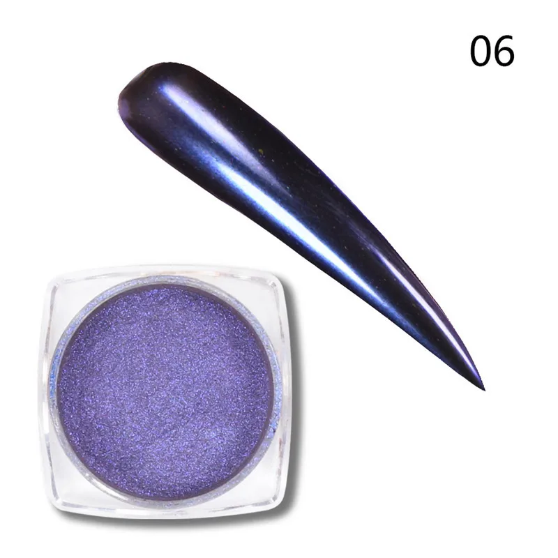 BeautyBigBang 1 коробка 1 г зеркальные Блестки для ногтей Пудра хромированный пигмент для маникюра украшения ногтей Блеск для ногтей - Цвет: 06