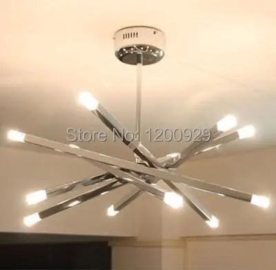 Бесплатная доставка 12 держателей ламп Современная хромированная Подвесная