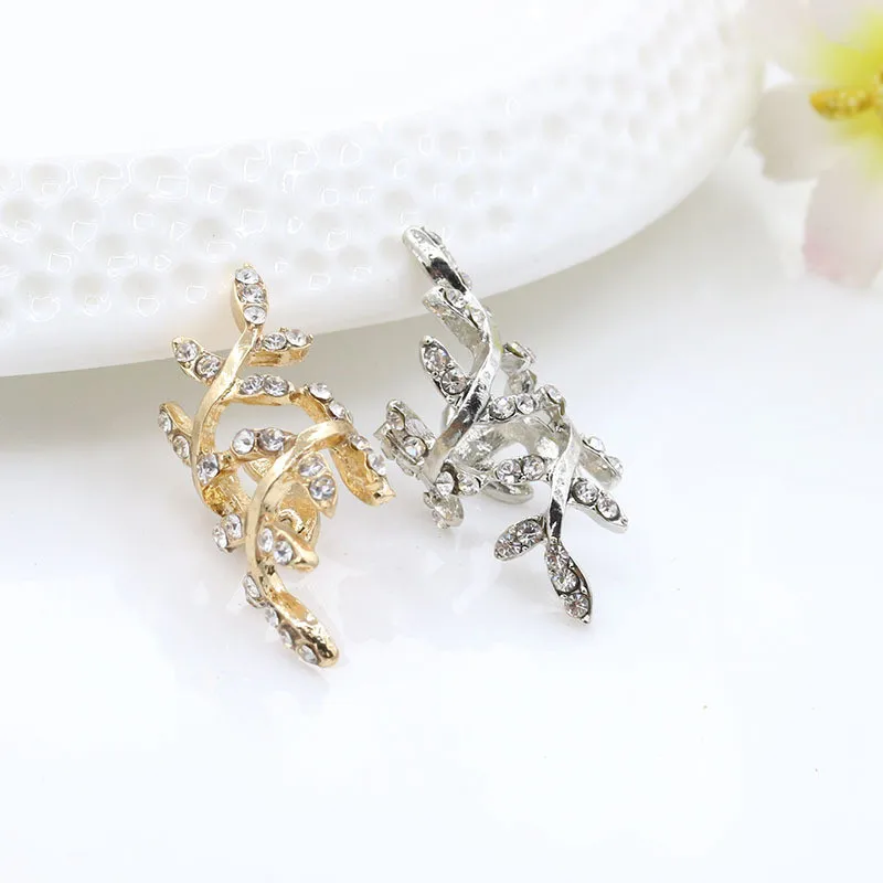 SexeMara 1pc Punk Earring Crystal Rhinestone Leaf Ear Cuff Warp Clip On Non-pierced Silver/Gold 2019 Hot Selling | Украшения и