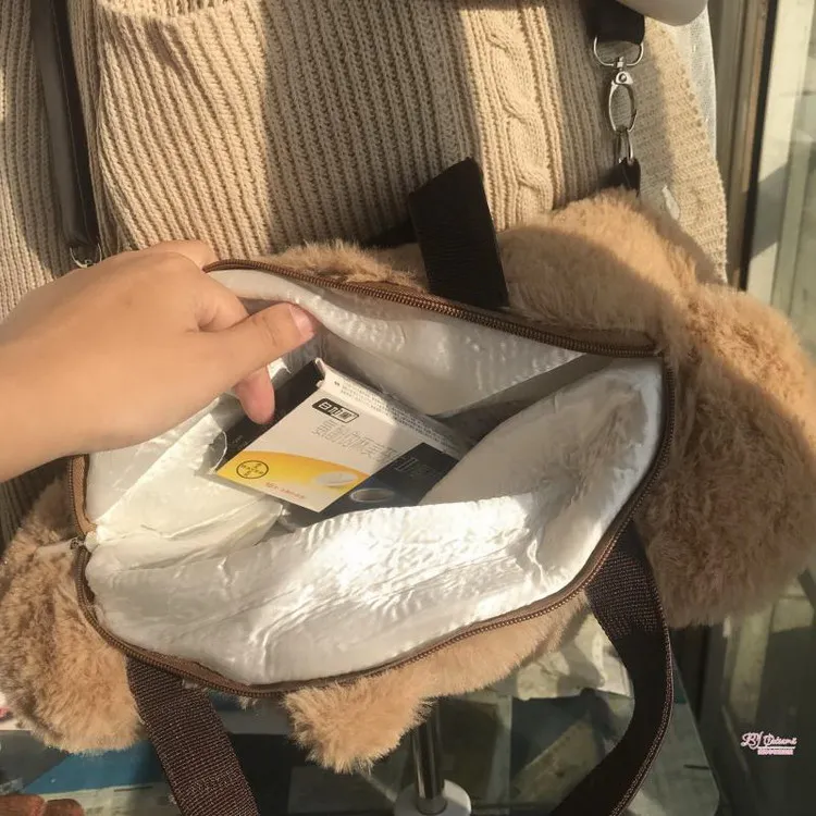 Зимние Алиса Лолита Kawaii шоколад медведь 3 способа сумка Плюшевые куклы Tote девушка сумки Для женщин Повседневное сумка