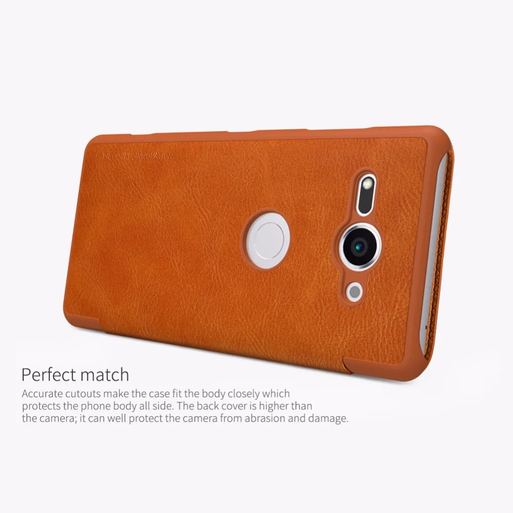 Кожаный чехол Nillkin QIN для sony Xperia XZ2 Compact Card Pocket wallet bag роскошный флип-чехол sony XZ2 Compact+ розничная посылка