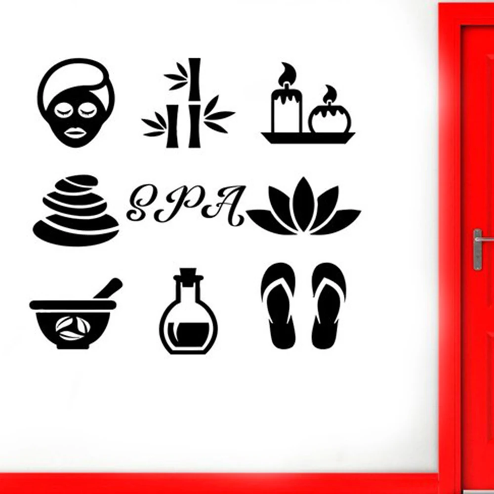 

SPA Beauty Salon Wall Decals Woman Face Hair Salon Wall Sticker Nail salon Art Mural For Shop Window Decor H403