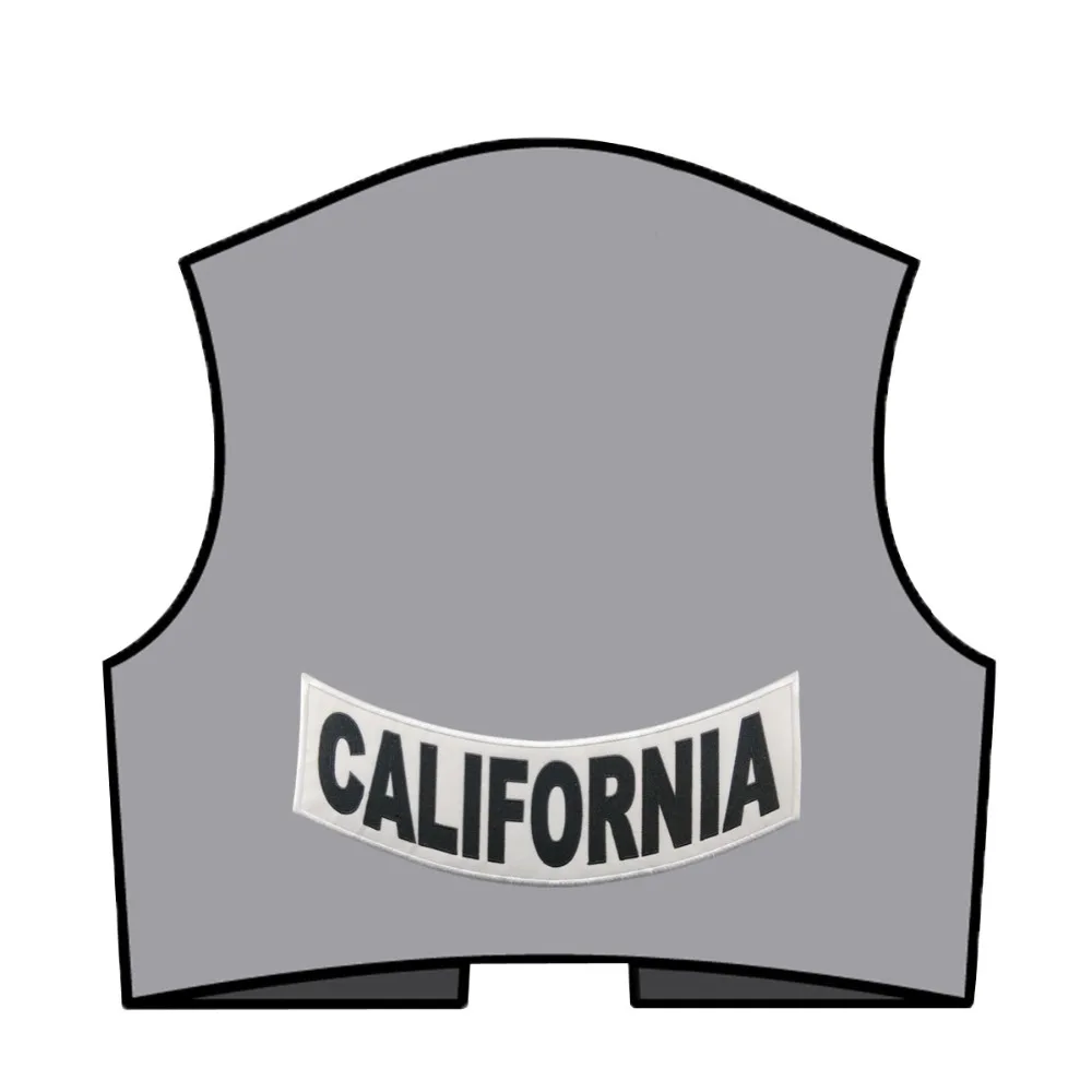 Байкерский жилет Rocker California нашивки с логотипом вышивкой утюгом на подкладке