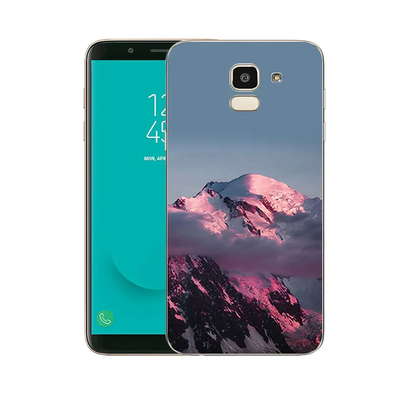 TPU для Galaxy J6 2018 J600 SM-J600F чехлы телефонов Oill с принтом задняя матовая черная