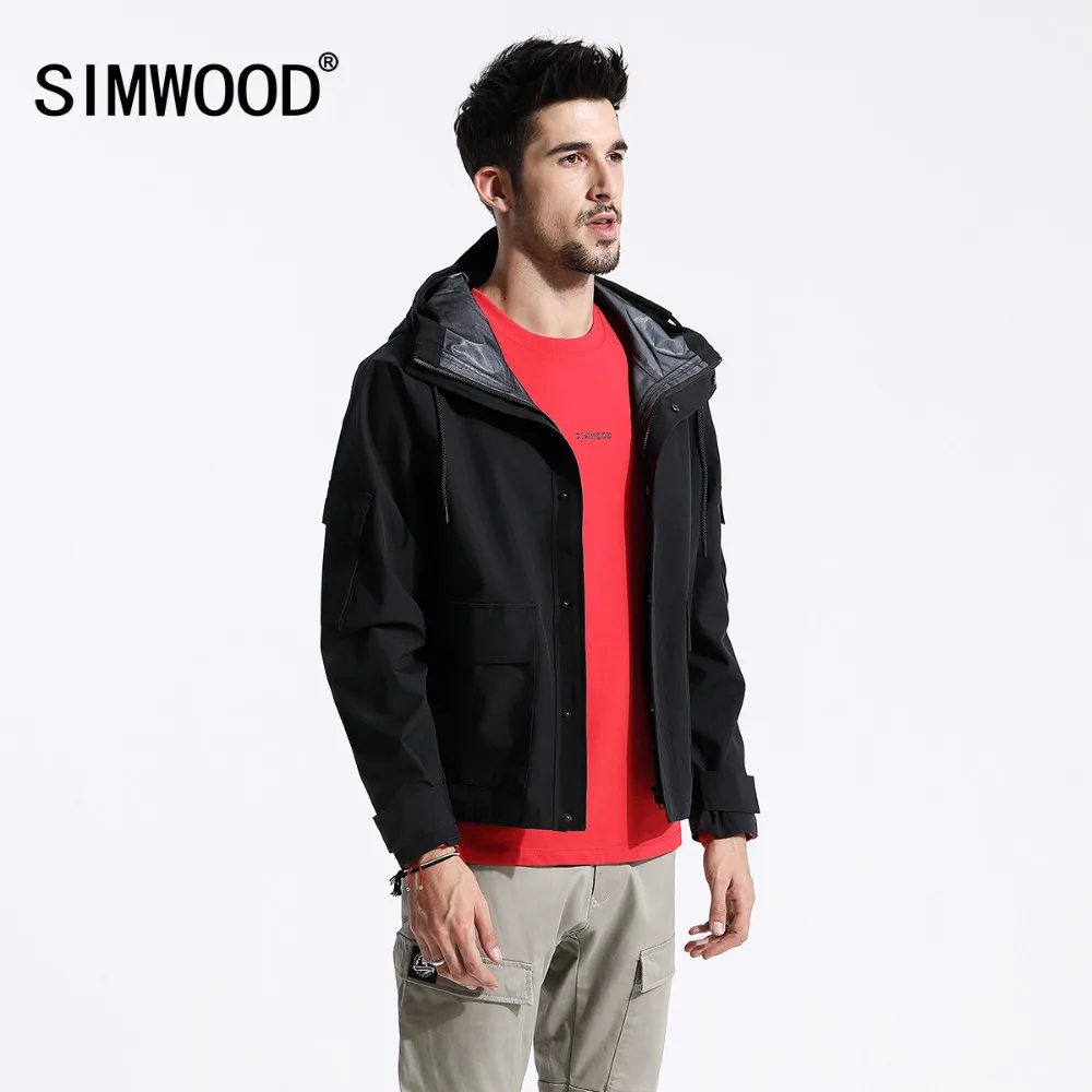 SIMWOOD 2019 Осенние новые повседневные куртки мужская верхняя одежда приталенные с