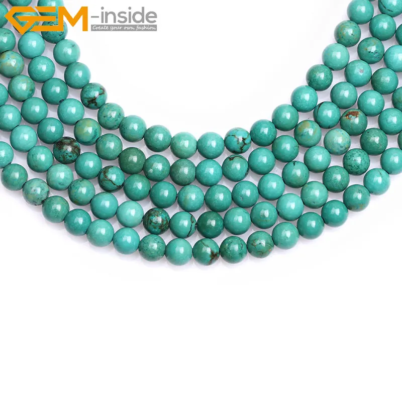 Крашеный цвет круглый старый Turquoises модные популярные бусины для изготовления