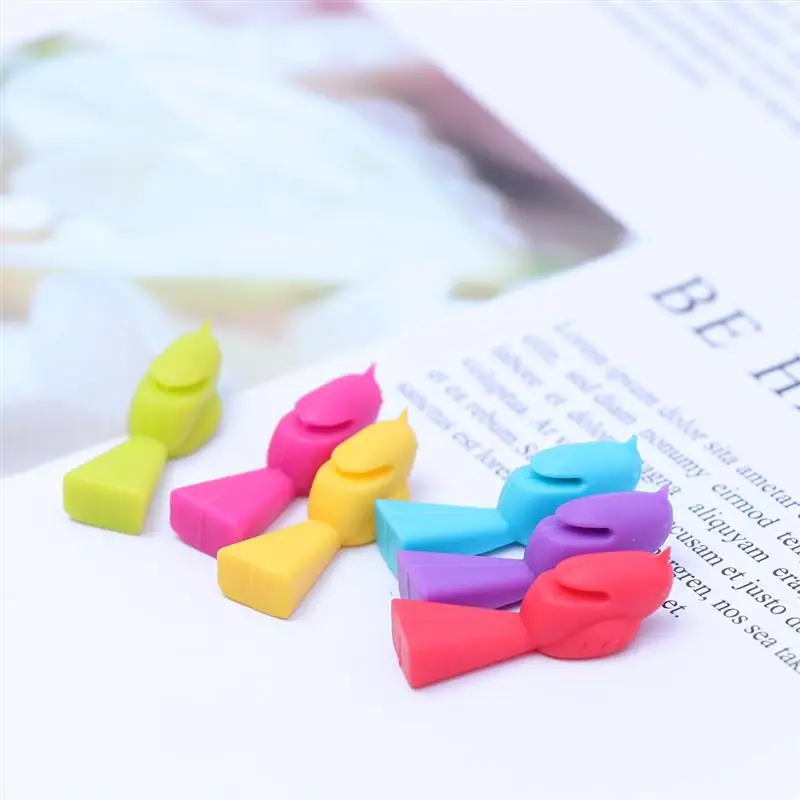 6PCS Bird Tits Wine Glass Marker Silicone Wine Glass Recognizer Cup Distinguisher(Mixed Color