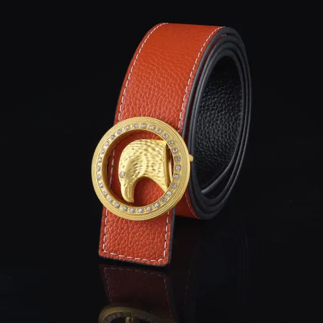 Мужской ремень с автоматической пряжкой на голову животного кожаный талию для