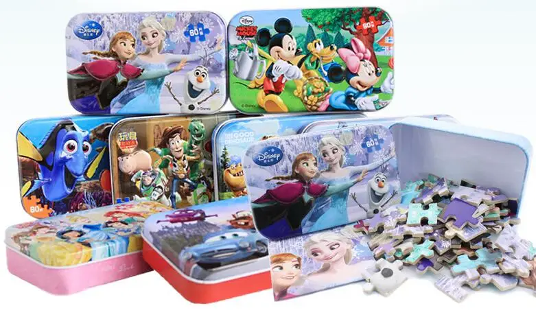 Disney Замороженные Стиль Мультфильм Деревянная игрушка головоломка Микки Анна