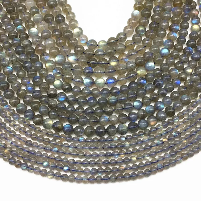 Высококачественный натуральный камень лабрадорит гладкий лунный 4 мм 5 6 7 8 15