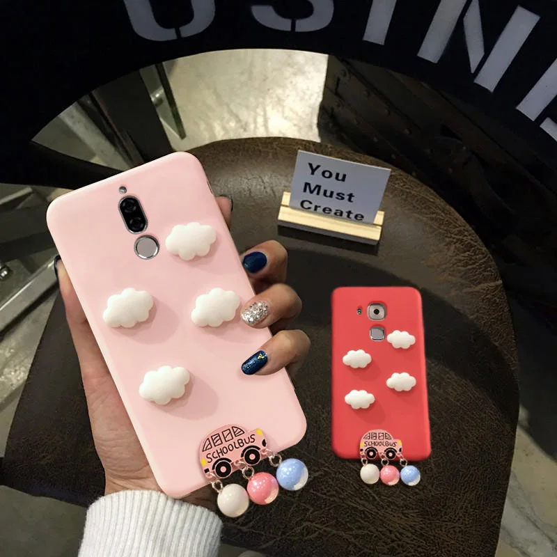 Чехол ярко-розового цвета для Huawei Y5 II Y7 Prime Y3II Lite Y6 Pro 2017 2018 2019 чехол из ТПУ с белыми