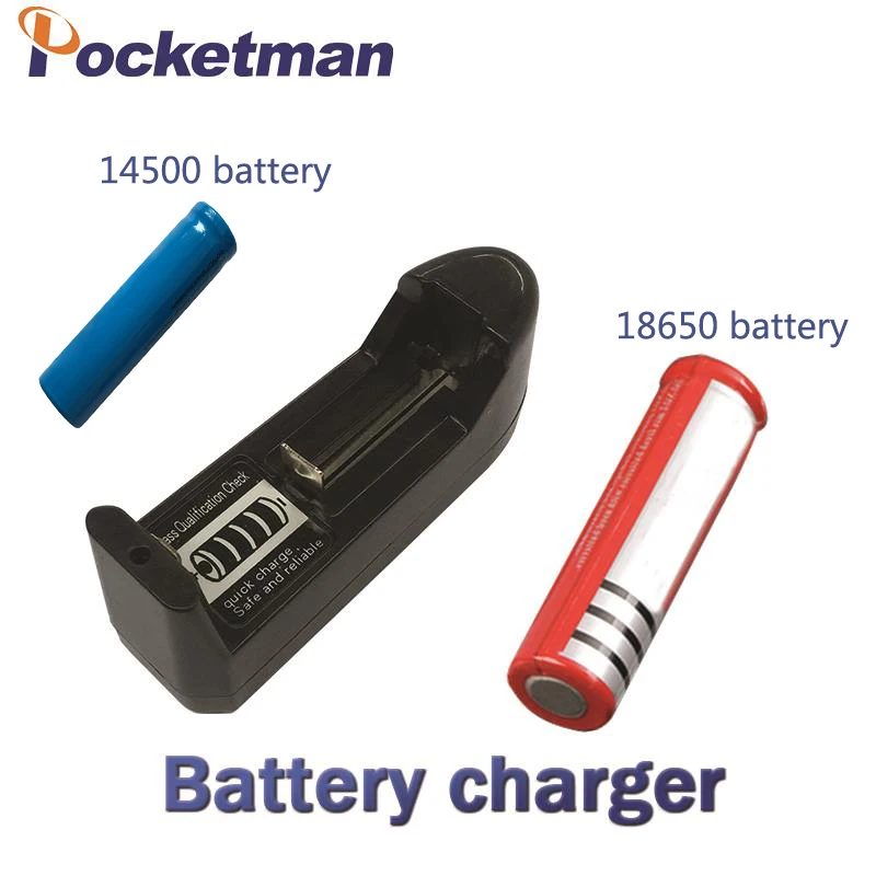 

Pocketman 18650 3.7V Rechargeable Li-ion Battery + EU/US Plug AAA AA 18650 14500 10440 Charger for Led Flashlight Torch Headlamp
