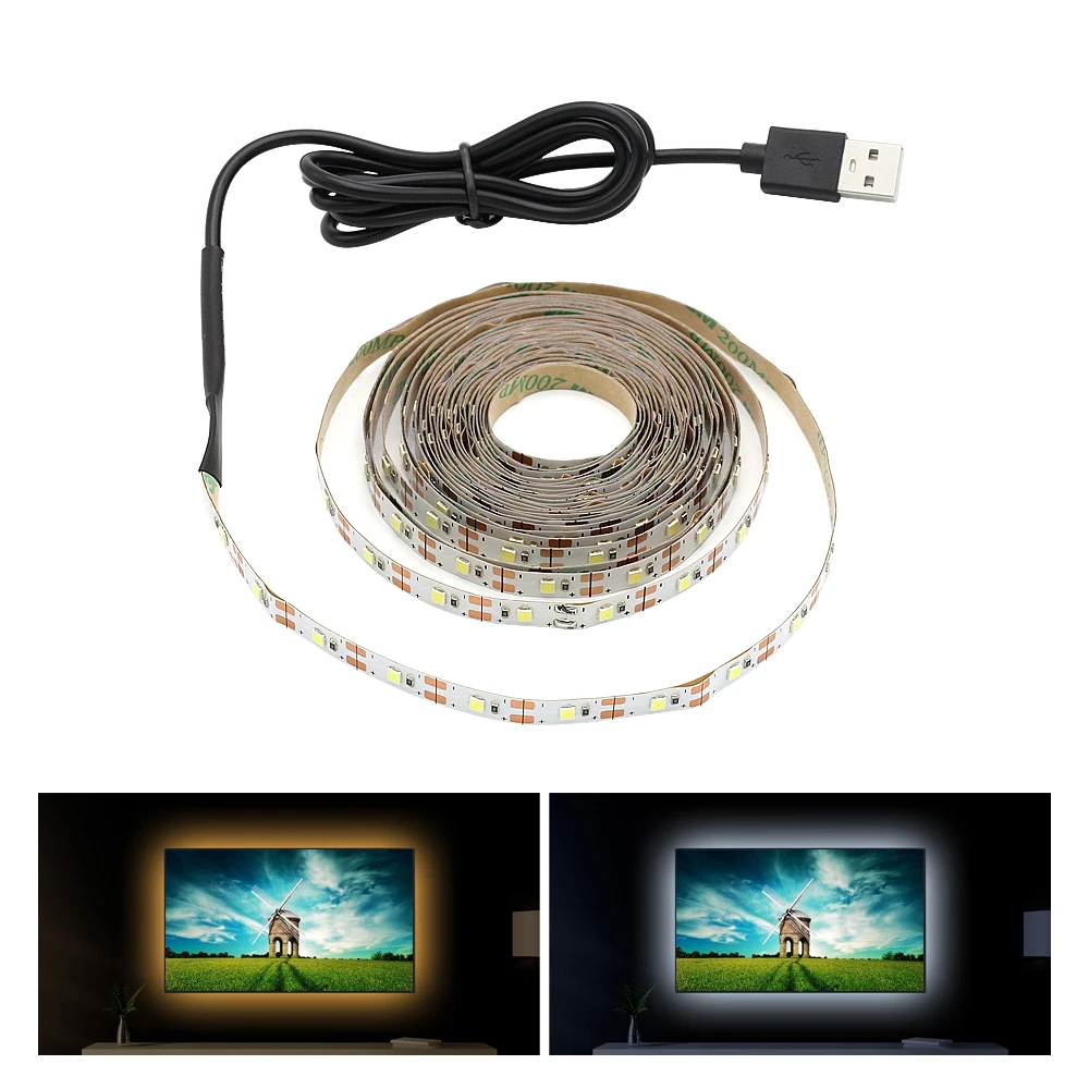 Светодиодная лента 5 В USB кабель светильник для ТВ 1 м 2 3 4 2835 SMD|Светодиодные ленты| |