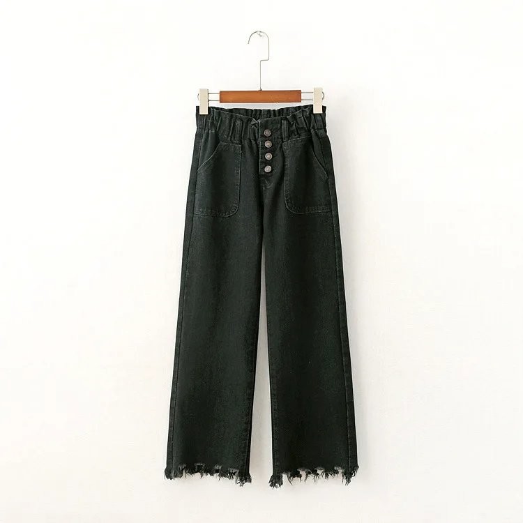 2018 Весна Для женщин Широкие брюки ботильоны Длина Джинсы для новые женские