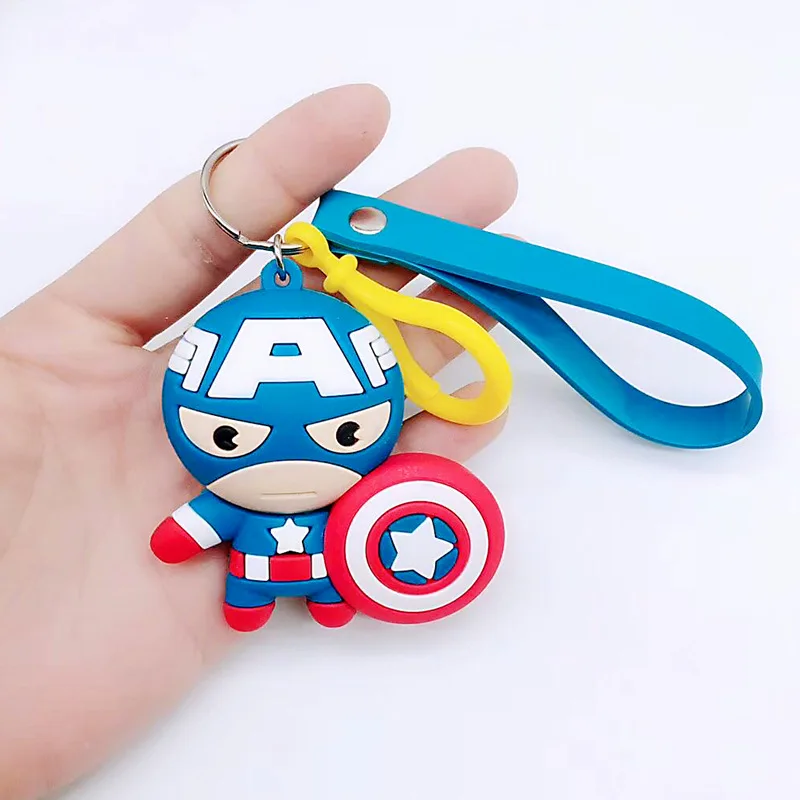 Резиновый фильм Marvel Мстители герой брелок кольцо Супермен Капитан Америка