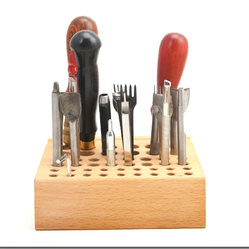 Буковая стойка для инструментов ручной шов DIY ручной работы для размещения кожи Kong Chopper инструмент для хранения