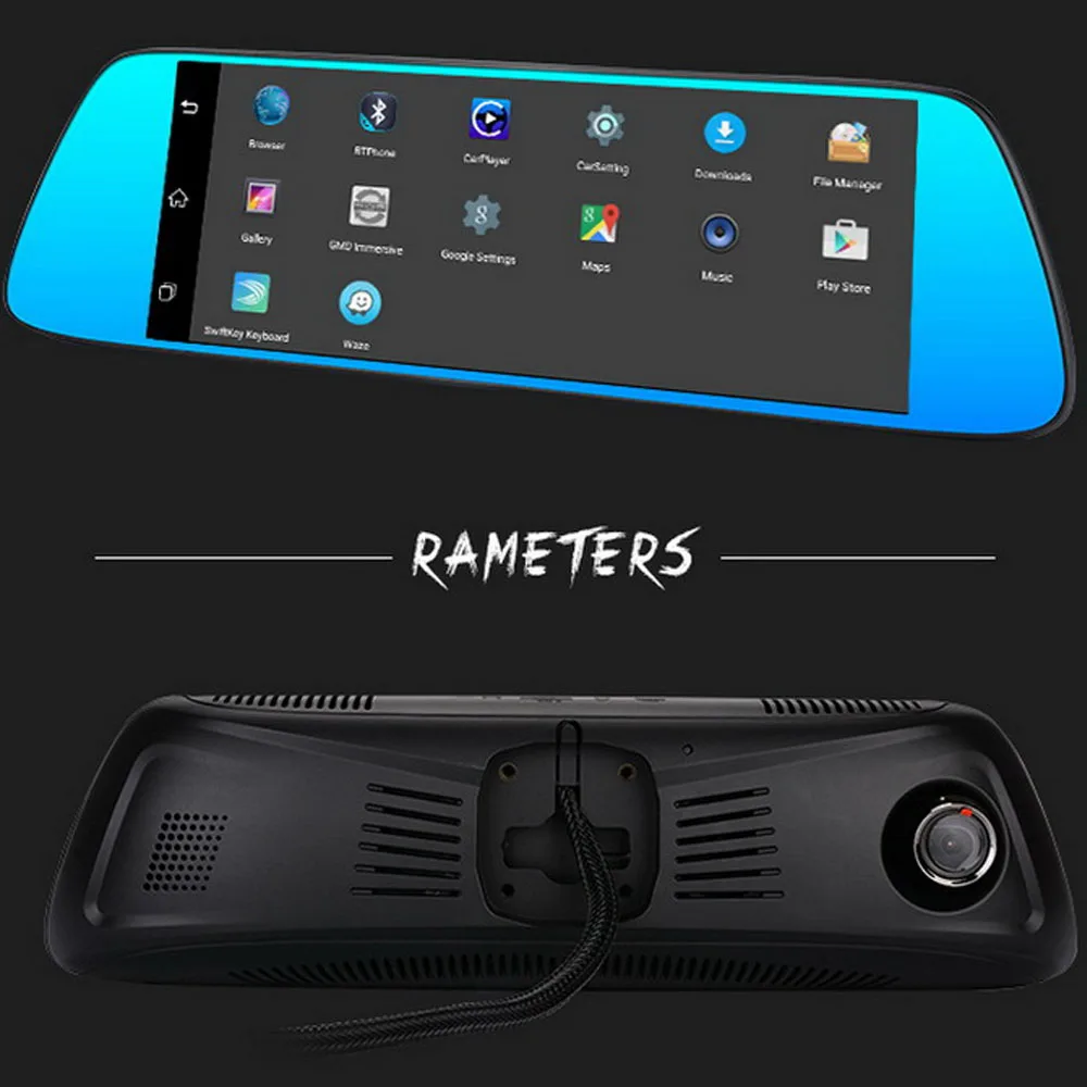 7 &quotс двумя объективами Зеркало заднего вида Android 5.0 Видеорегистраторы для