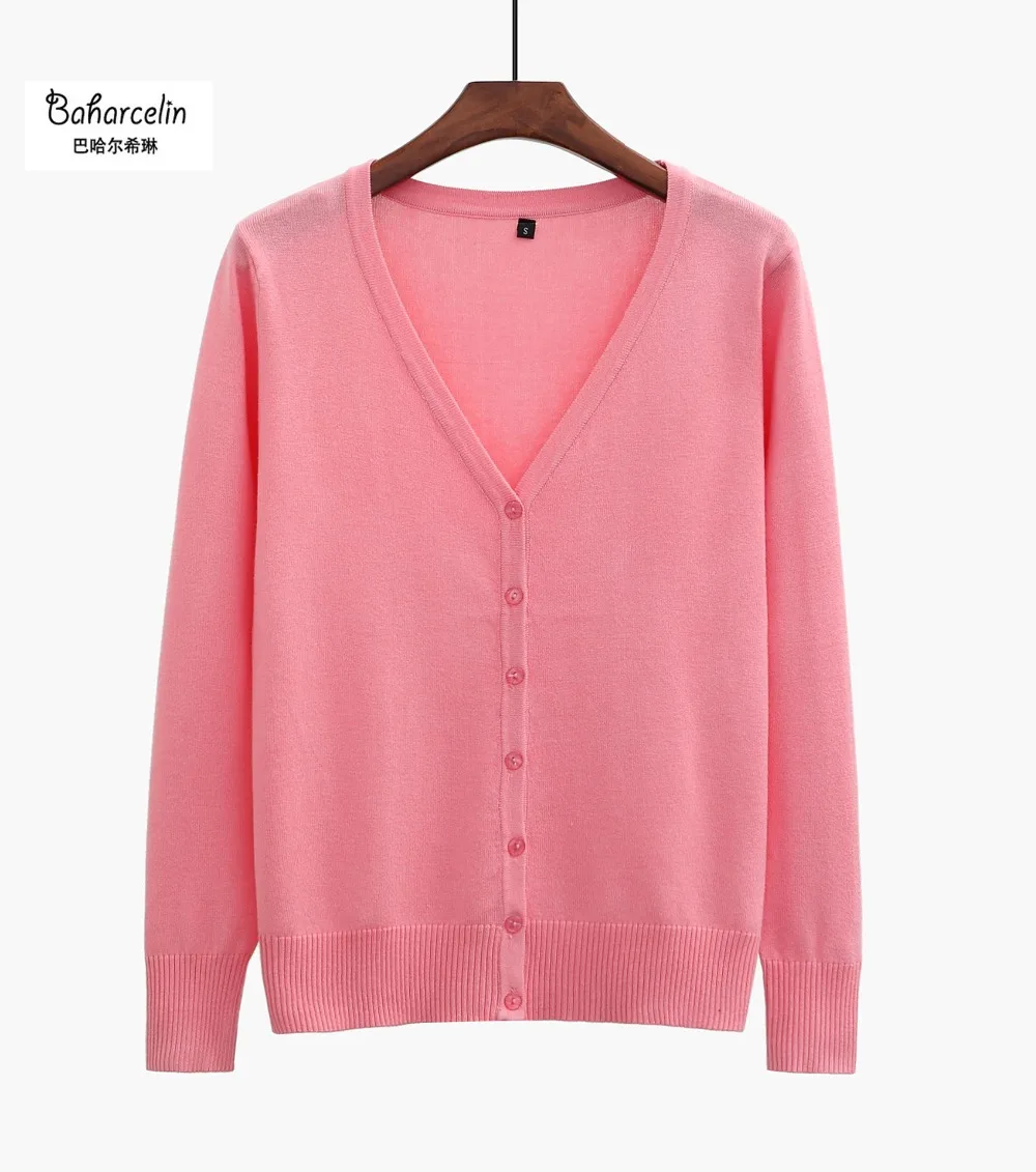 4XL 5XL Candy color Sweater Women Cardigan Knitted Coat Long Sleeve Crochet Female Casual V-Neck Woman Cardigans Tops |