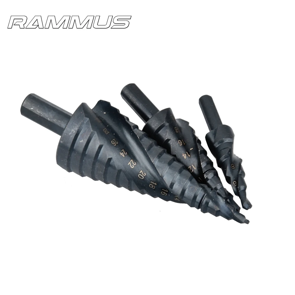 3pcs 4-32MM HSS Cobalt Step Nitrogen High Speed Steel Spiral Metal Cone Drill Bit Set Woodworking DIY Hole Saw Cutter Power Tool |