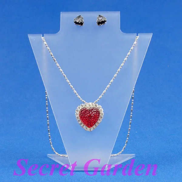 

4 заморожено акрил серьги ожерелье комплект выставочная витрина держатель