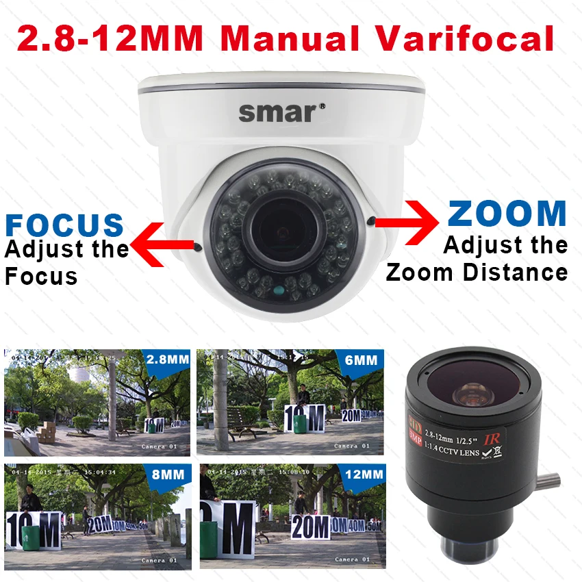 Smar 5MP AHD камера с SONY IMX326 купольная видеонаблюдения 2 8 12 мм ручной объектив