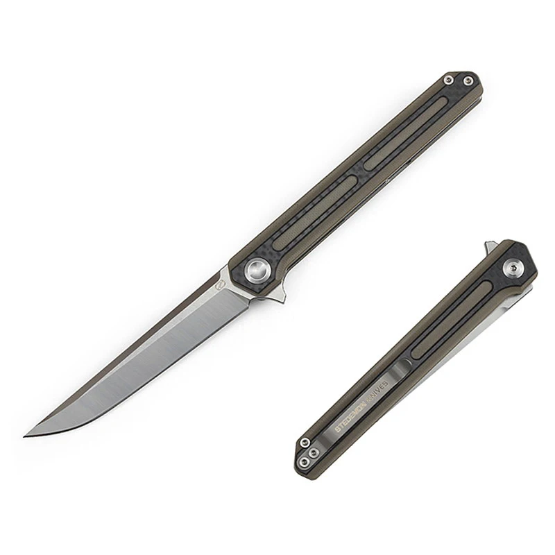 Brown STEDEMON C06 Тактика Складной нож 440C лезвие кВт шарикоподшипник G10 ручка Отдых Охота Открытый выживания Ножи EDC инструменты - Цвет: Brown