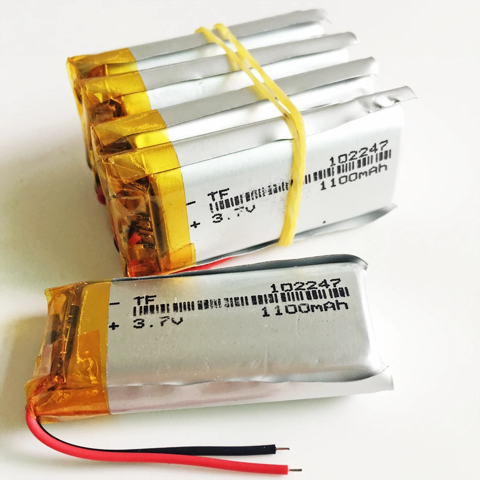10 шт. 102247 3 7 В 1100 мАч литий полимерная LiPo аккумуляторная батарея Li cells для MP3 GPS PSP DVD
